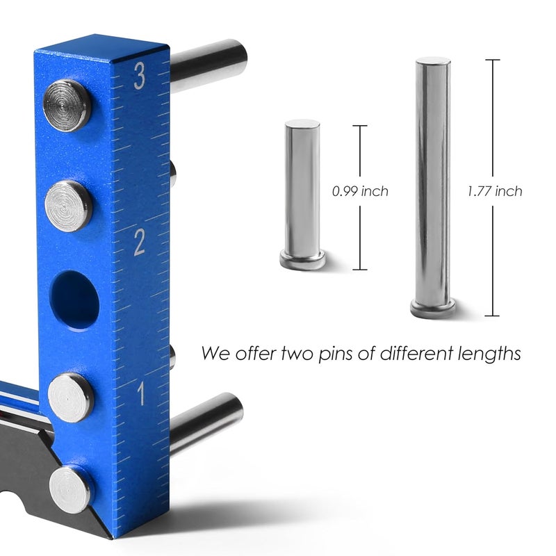 SUNLFPROD Mini Square Woodworking Center Finder 90 Degree Small Square Measuring Tool Woodworking Center Marking Tool Aluminum (Blue-Gray) - Image 4